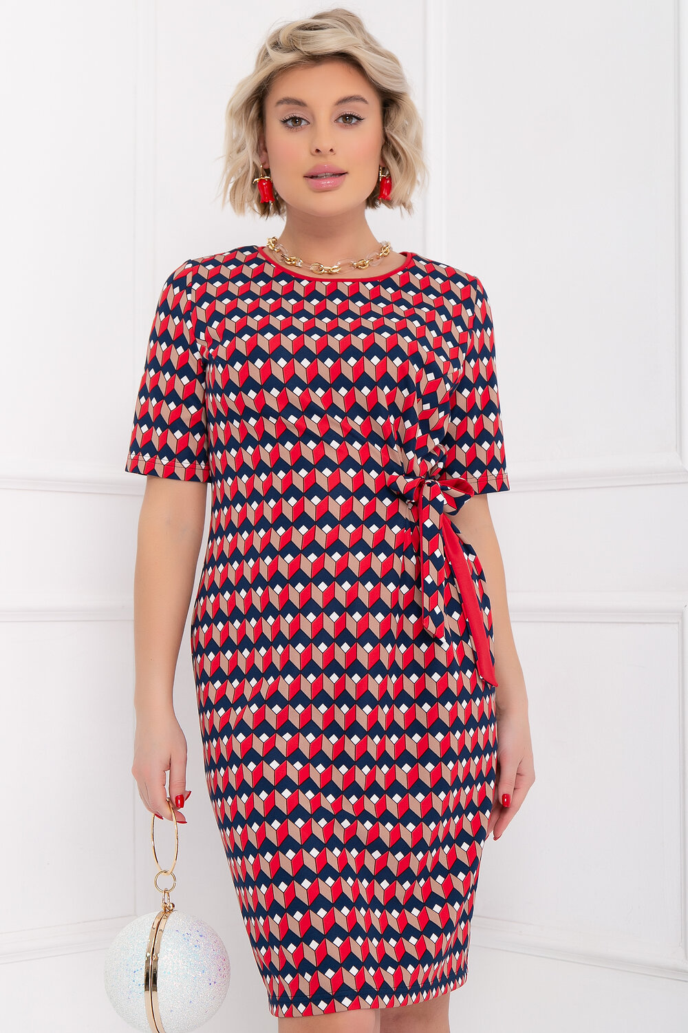 Bellovera Платье 280672 31П4940 красный, синий