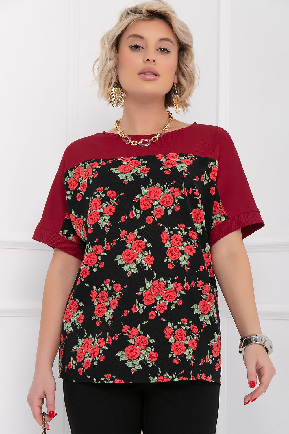 Bellovera Блузка 280674 55Б4952 бордовый
