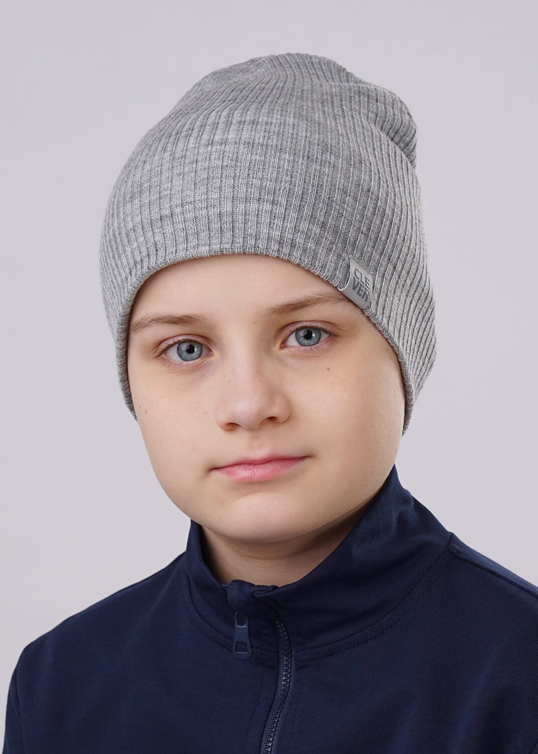 CLEVER Шапка 281259 603413ак меланж серый