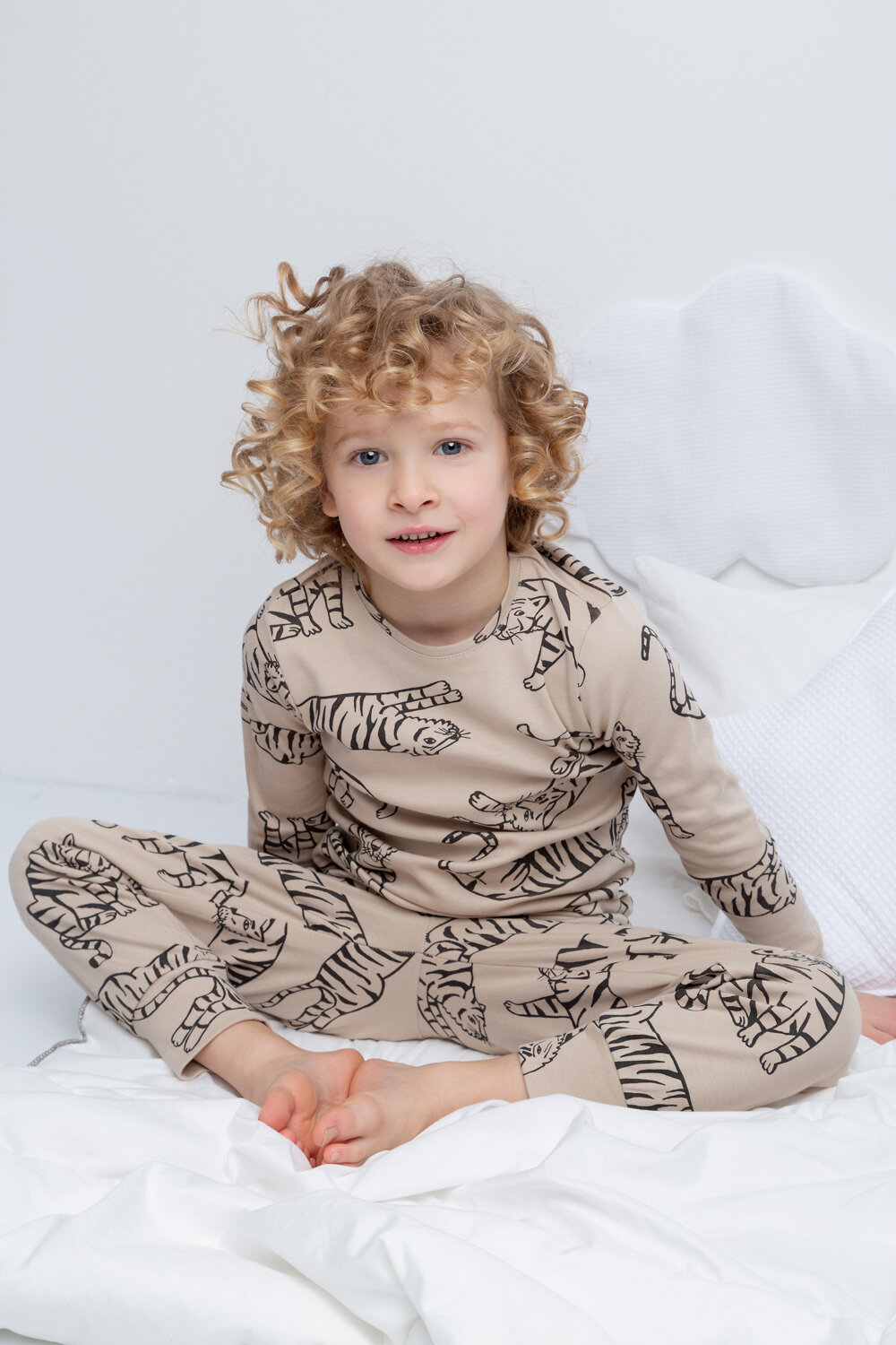 CROCKID Пижама 281505 К 1552 темно-бежевый, тигры