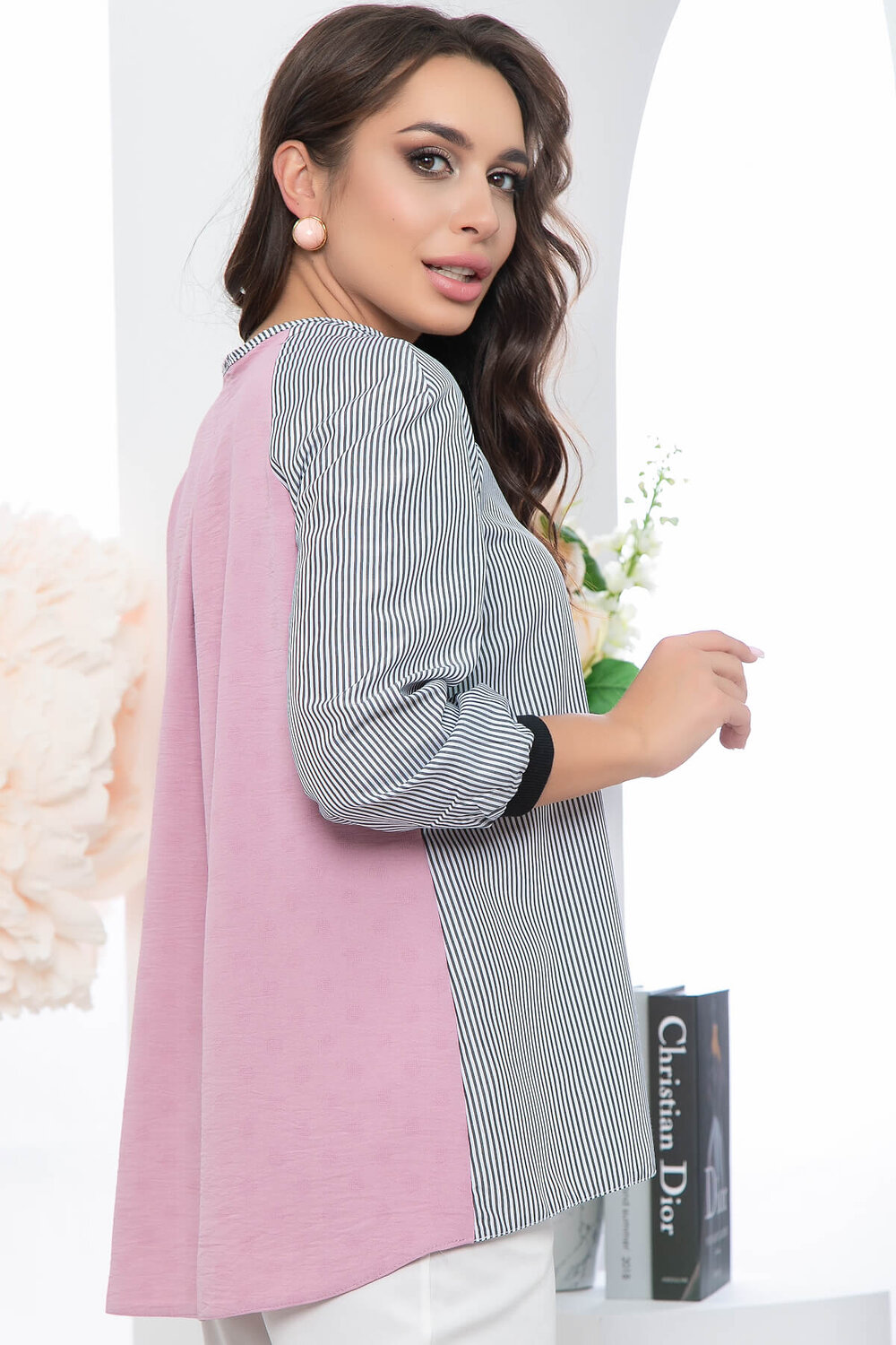 LT Collection Блуза 281559 Б5315 розовый/серый
