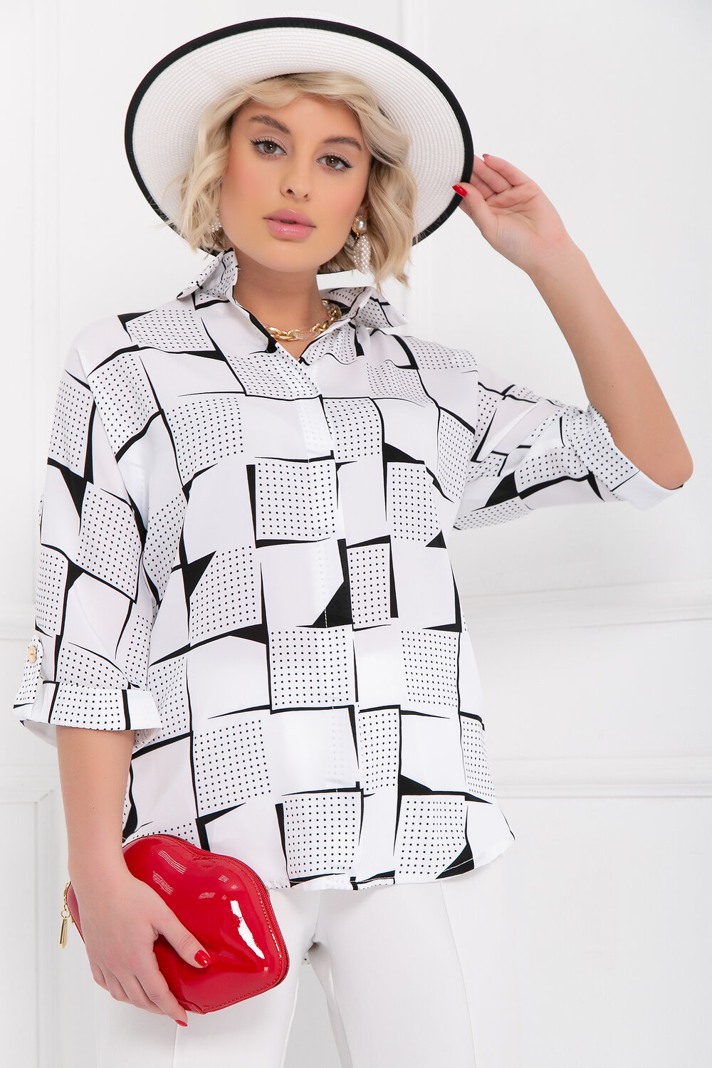 Bellovera Блузка 281577 71Б4975 Белый, чёрный