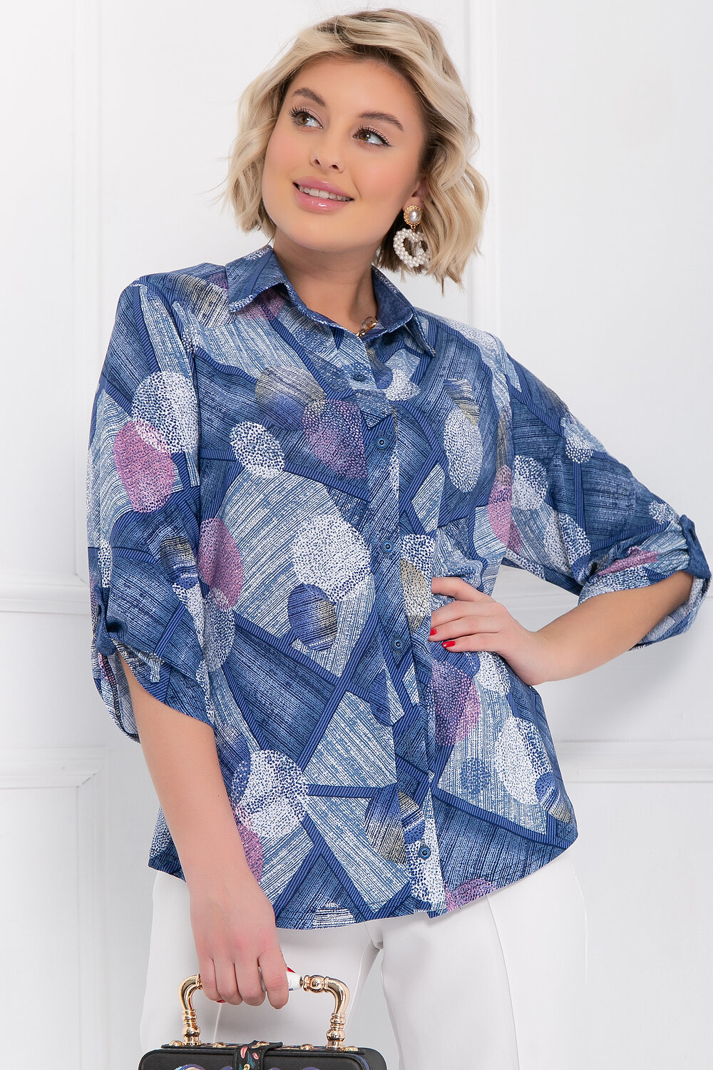 Bellovera Блузка 281578 71Б4976 голубой, розовый