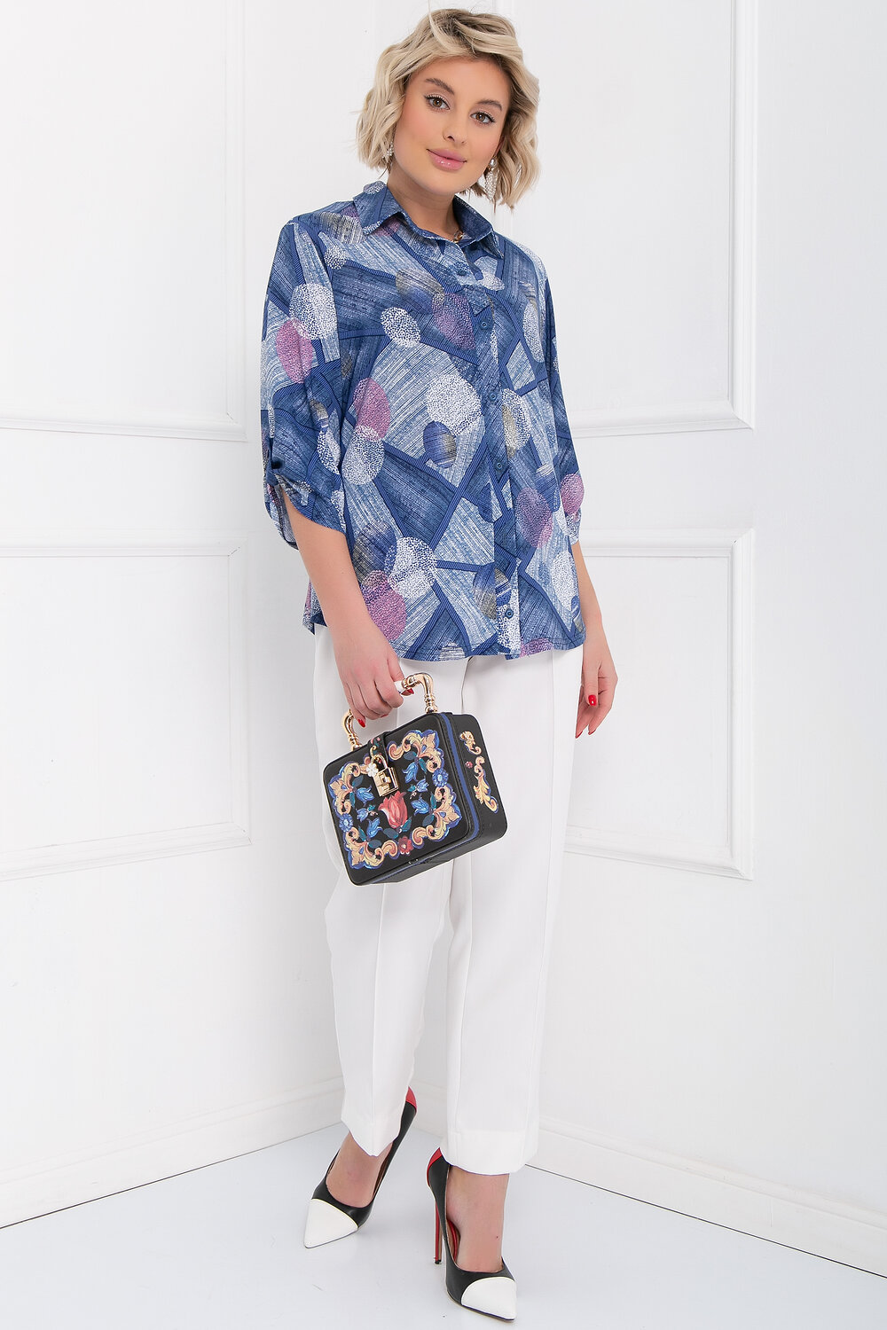 Bellovera Блузка 281578 71Б4976 голубой, розовый