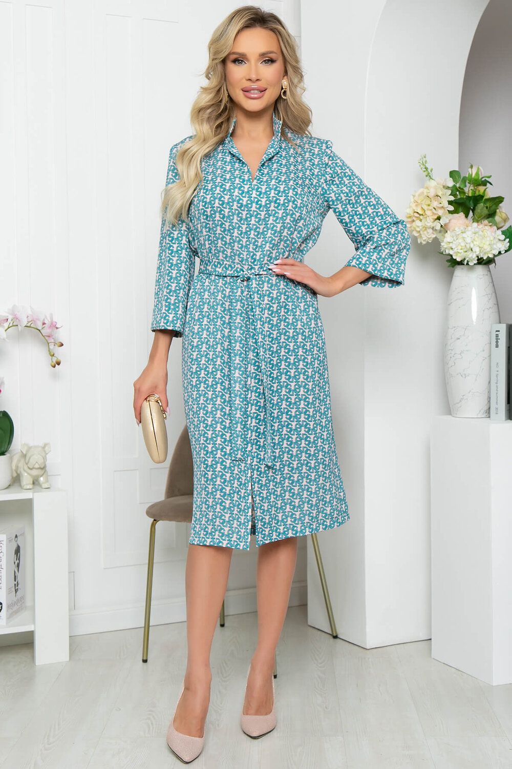 LT Collection Платье 281747 П5320 пудра, бирюзовый