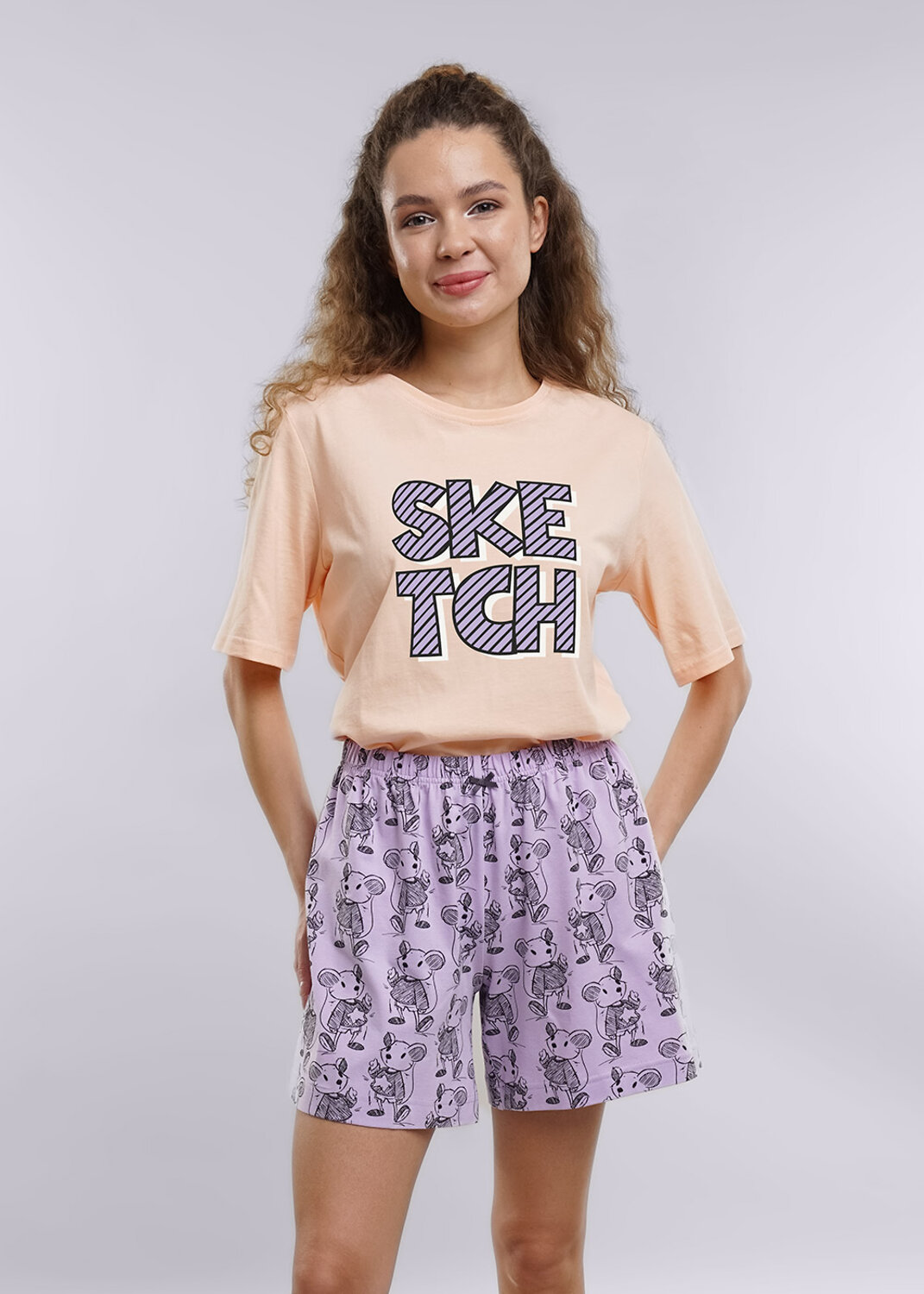 CLEVER Шорты 282489 LSH23-992/1 св.фиолетовый/чёрный