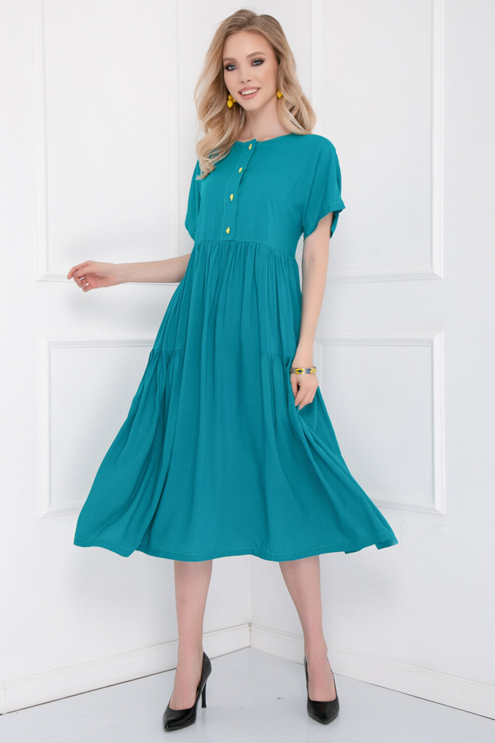 Bellovera Платье 284371 55П2492 бирюзовый
