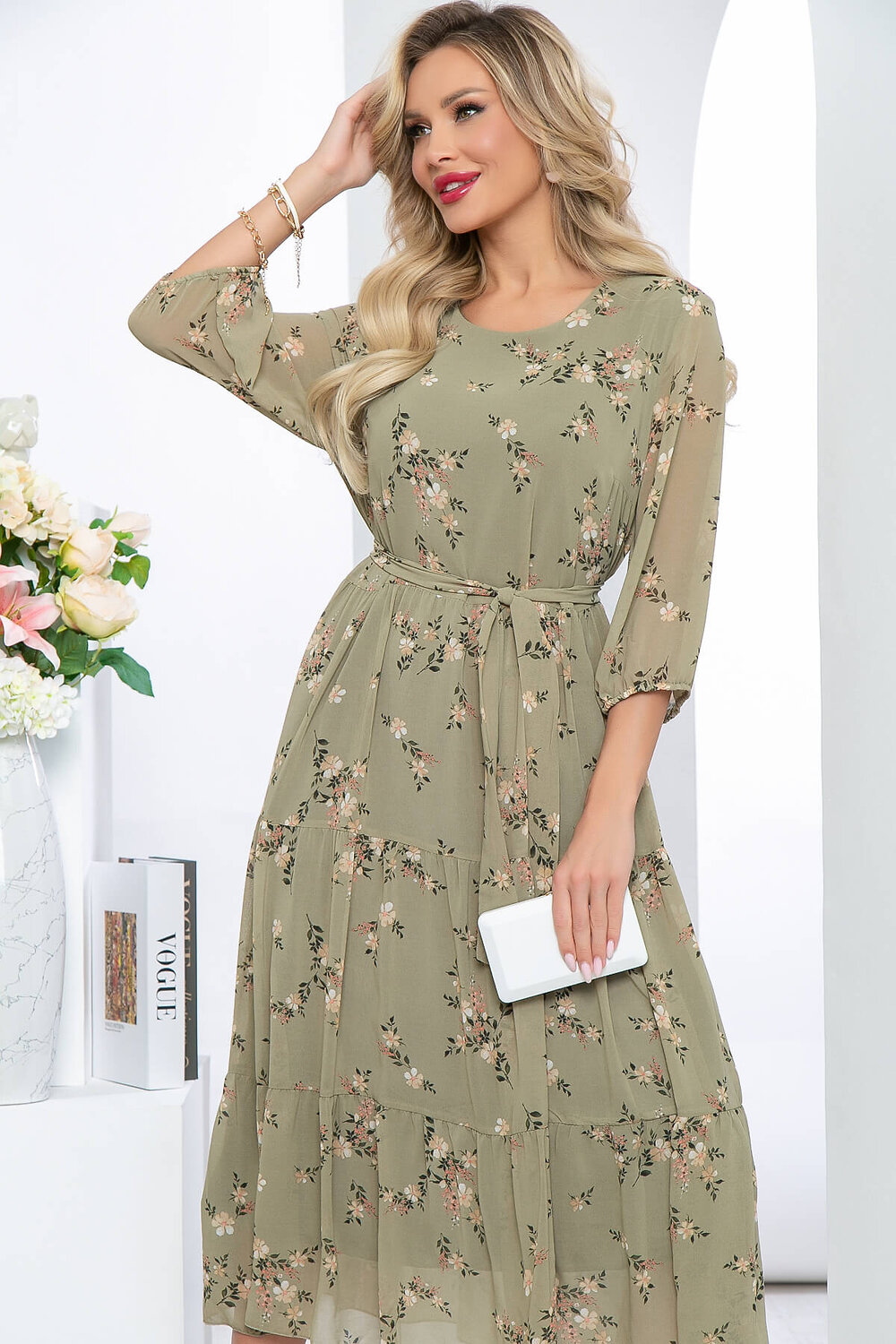 LT Collection Платье 284573 П5454 оливковый