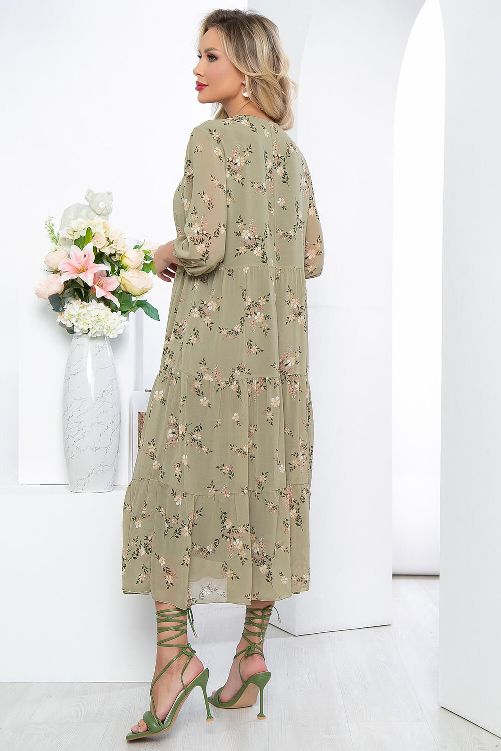 LT Collection Платье 284573 П5454 оливковый