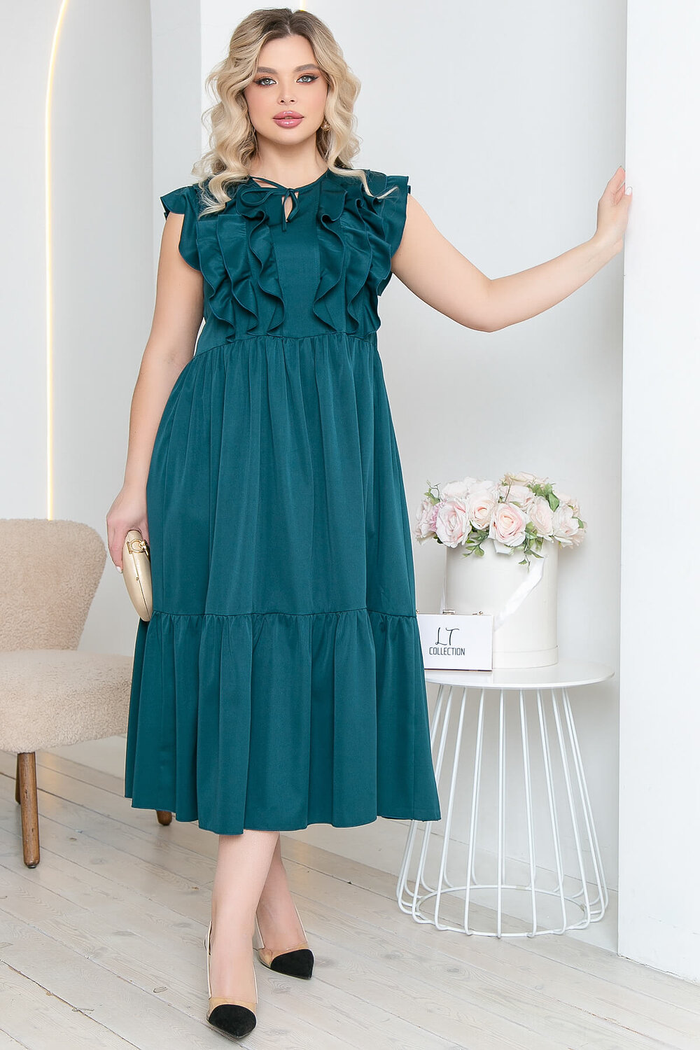 LT Collection Платье 284580 П5423 изумрудный