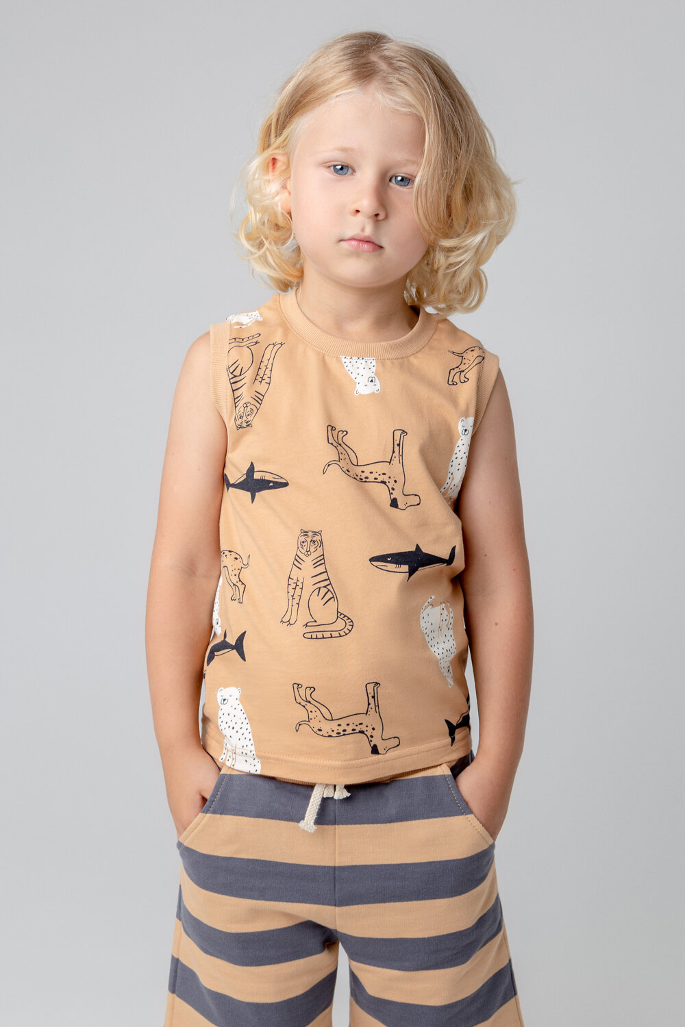 CROCKID Майка 284647 КР 302042 итальянский песок, мир животных
