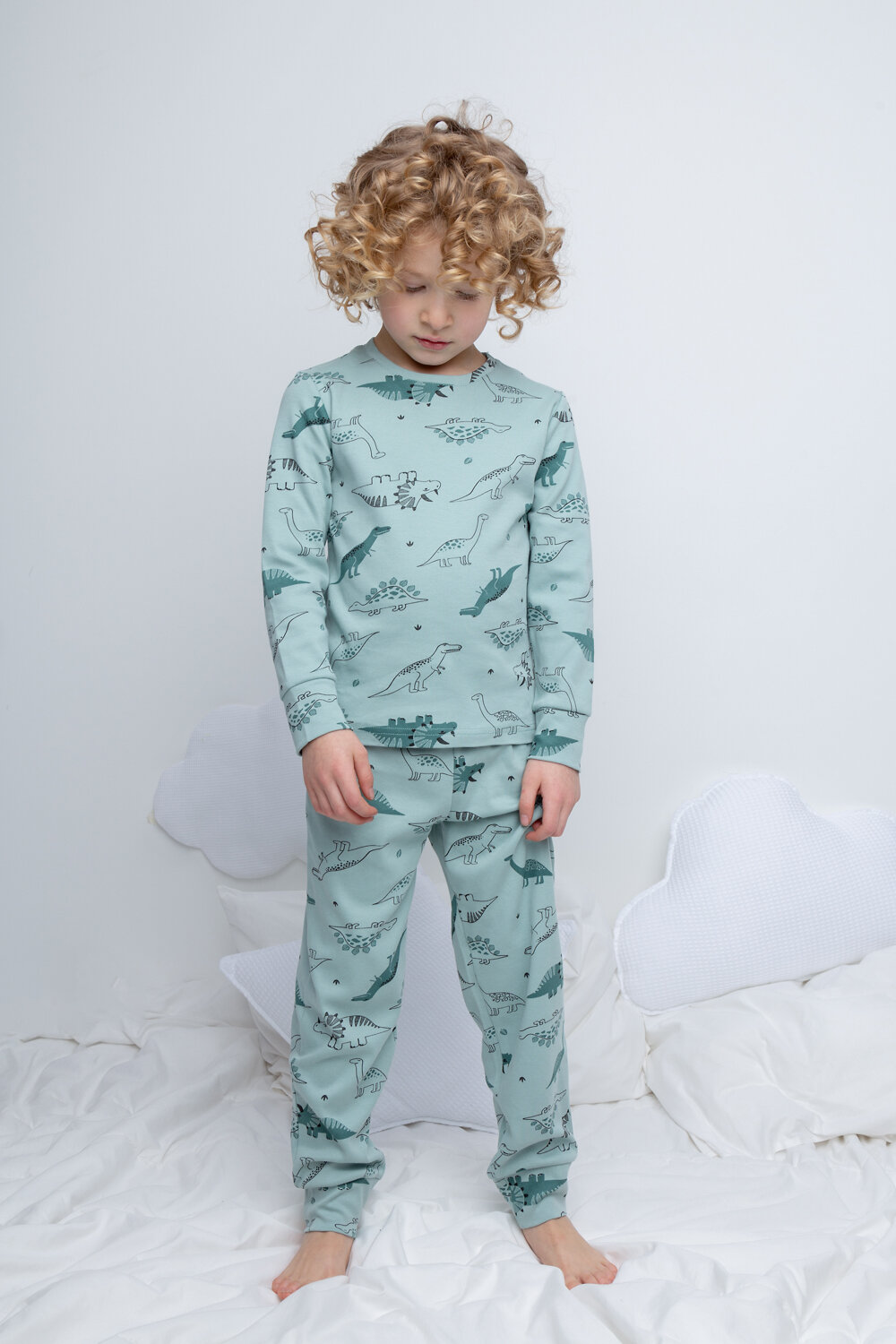 CROCKID Пижама 284890 К 1552 голубой прибой, динозавры