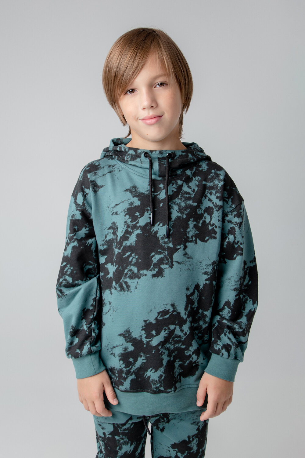 CROCKID Джемпер 284912 КР 302001 темный малахит, текстурные полосы