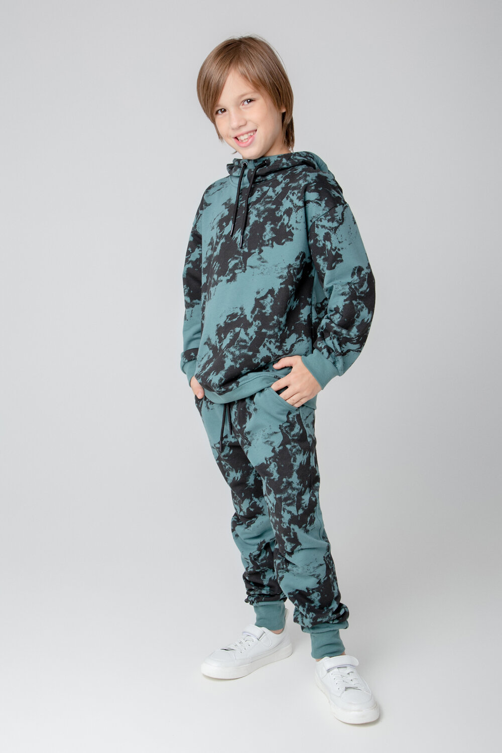 CROCKID Брюки 284918 КР 400523 темный малахит, текстурные полосы