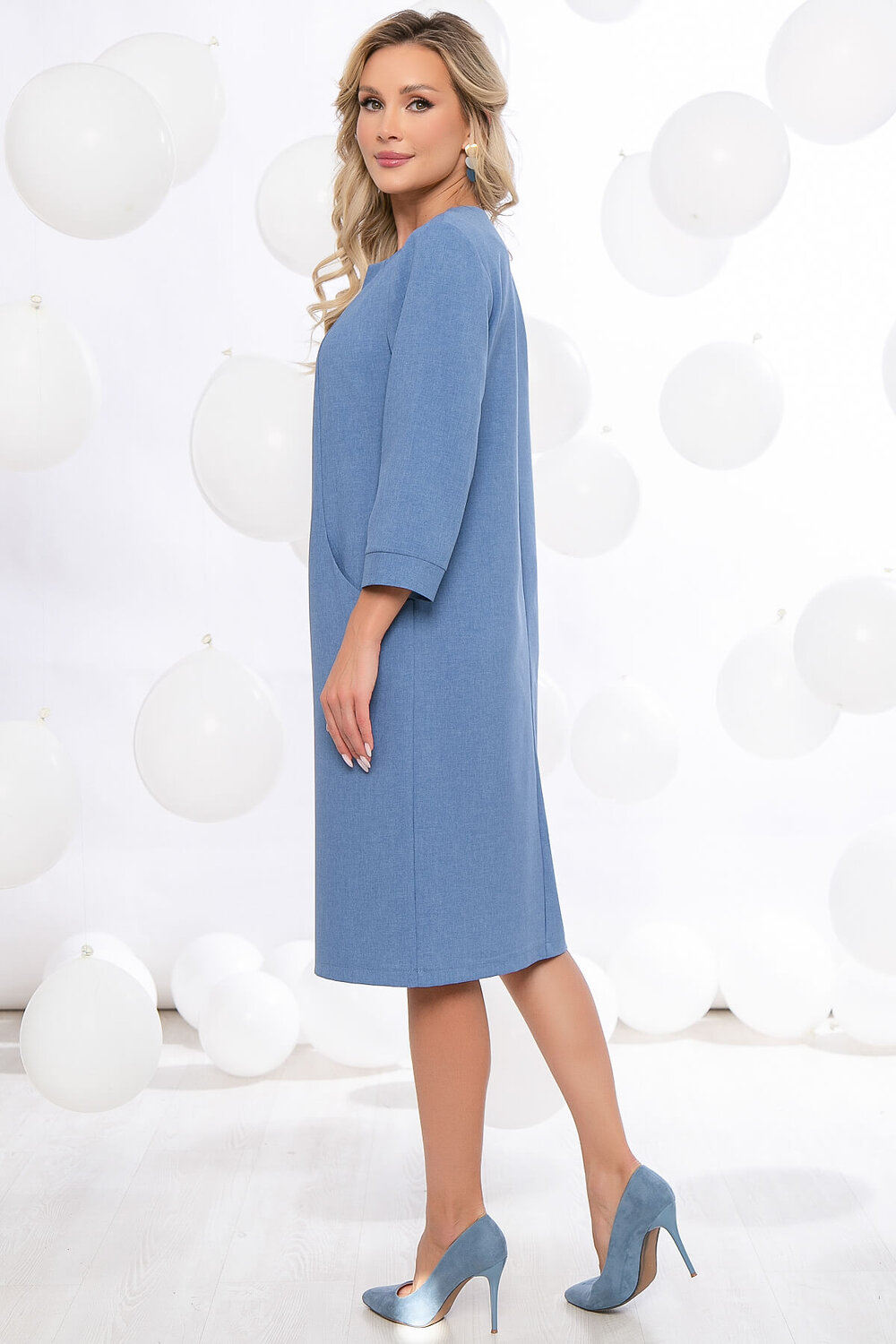 LT Collection Платье 288816 П5411 джинсовый синий