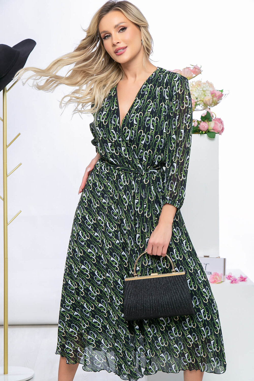 LT Collection Платье 288834 П5479 чёрный, зеленый