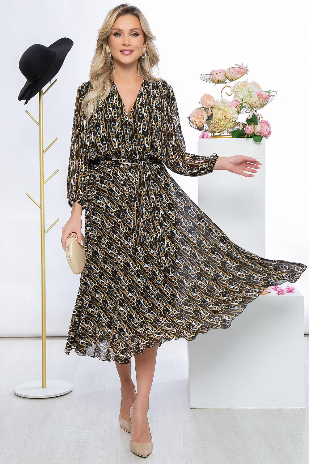 LT Collection Платье 288835 П5478 чёрный, бежевый