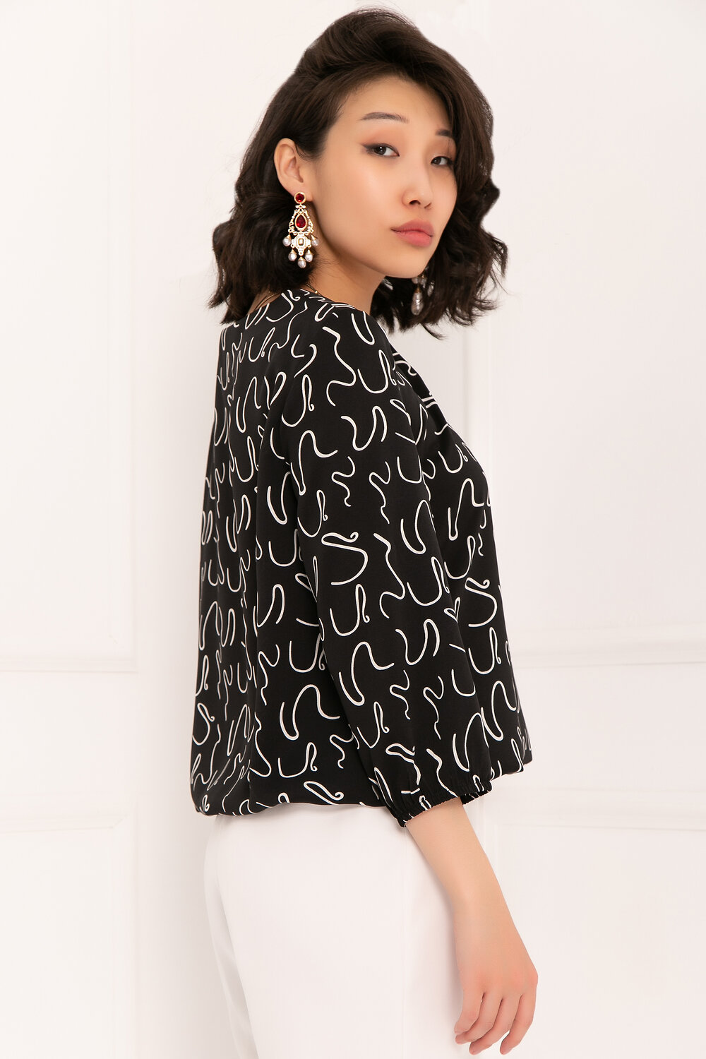 Bellovera Блузка 289037 33Б5024 чёрный, белый