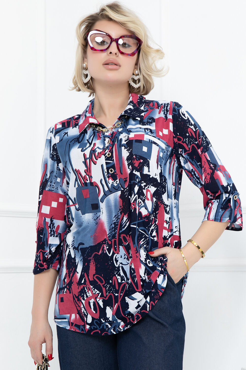 Bellovera Блузка 292383 71Б5095 синий, розовый