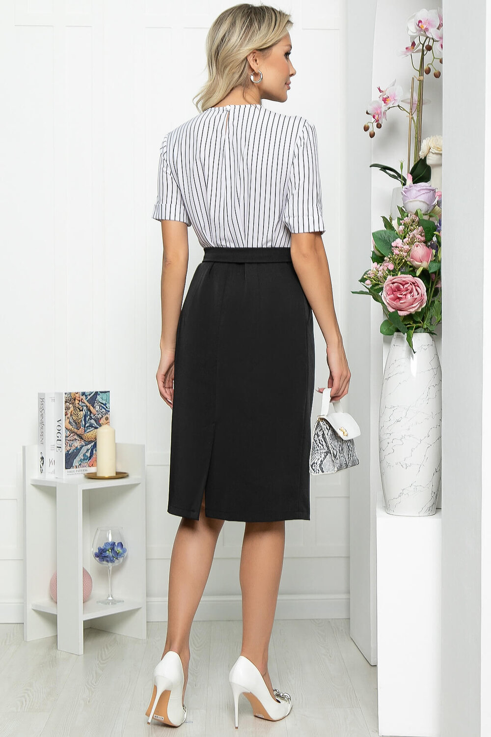 LT Collection Платье 292428 П5650 чёрный, белый