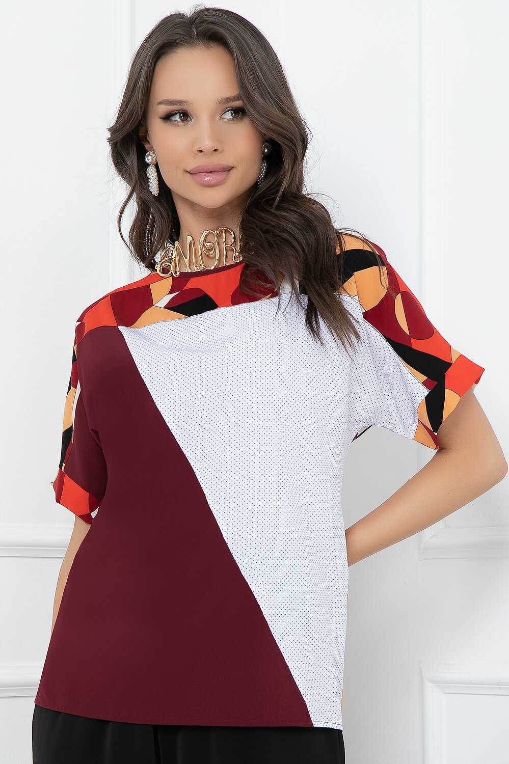 Bellovera Блузка 293563 55Б5131 красный, оранжевый, жёлтый