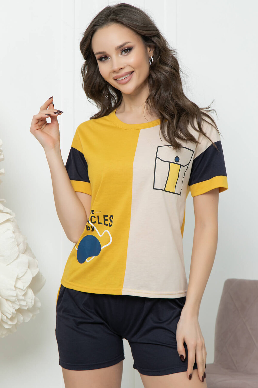 LT Collection Комплект 294246 Д1743 желтый, бежевый, темно-синий