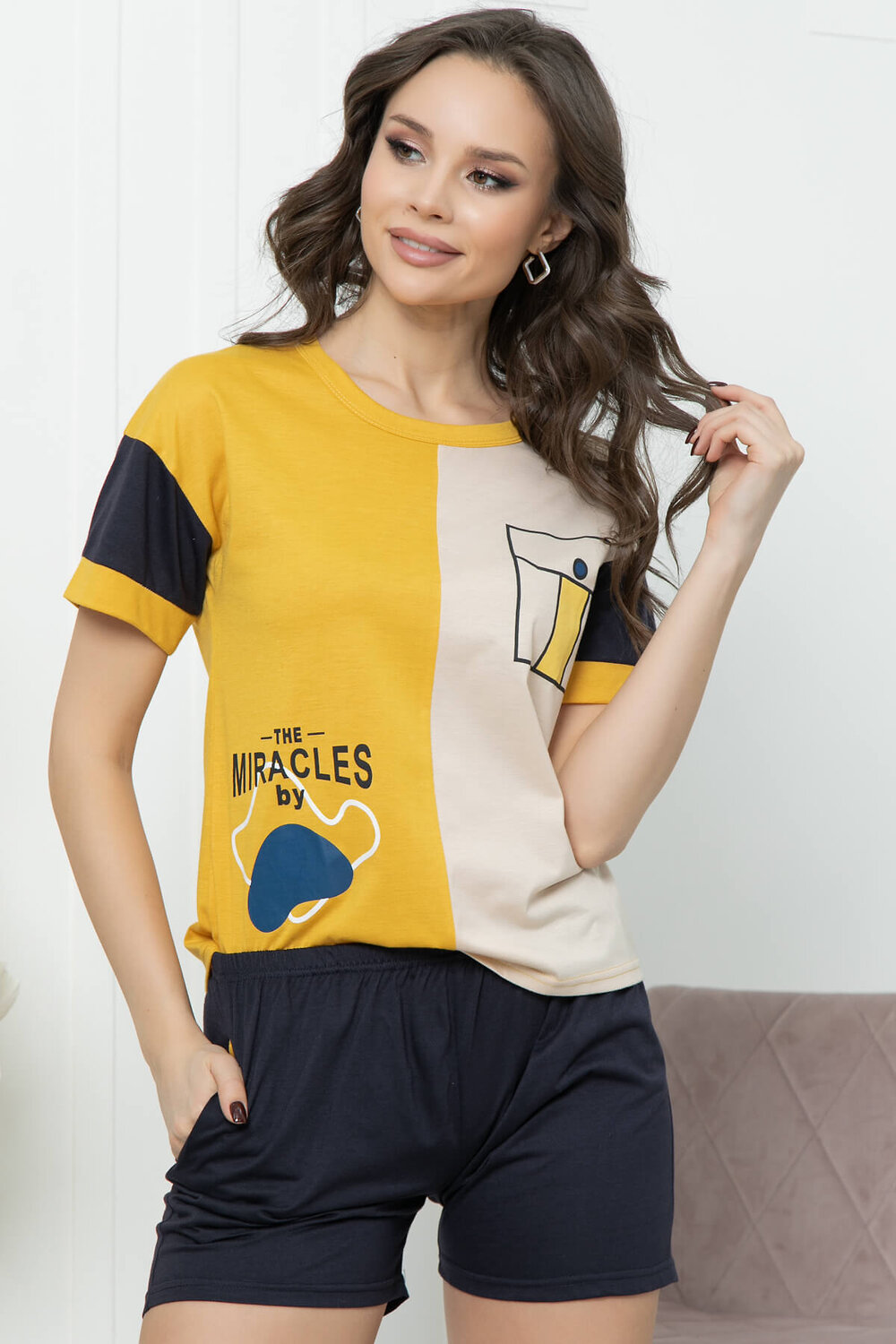 LT Collection Комплект 294246 Д1743 желтый, бежевый, темно-синий