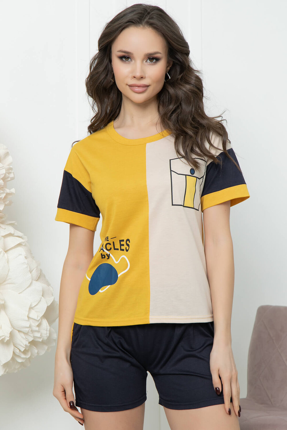 LT Collection Комплект 294246 Д1743 желтый, бежевый, темно-синий