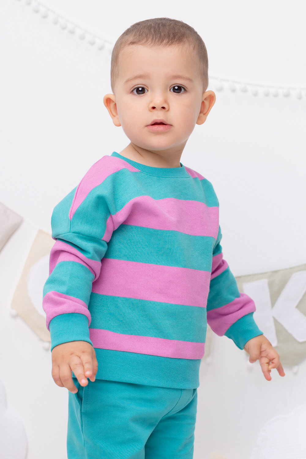 CROCKID Джемпер 297081 КР 302067 зеленый водопад, полоска