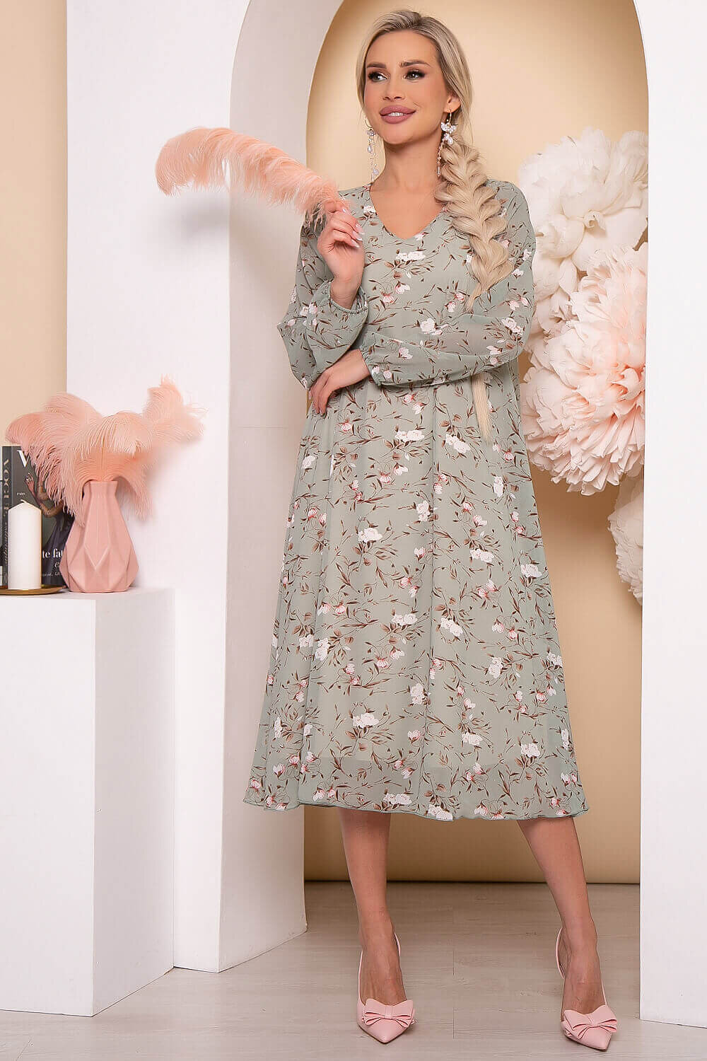 LT Collection Платье 297276 П5778 оливковый