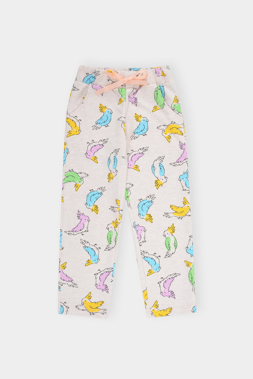 CROCKID Брюки 298504 К 400564 св.беж.меланж, цветные какаду