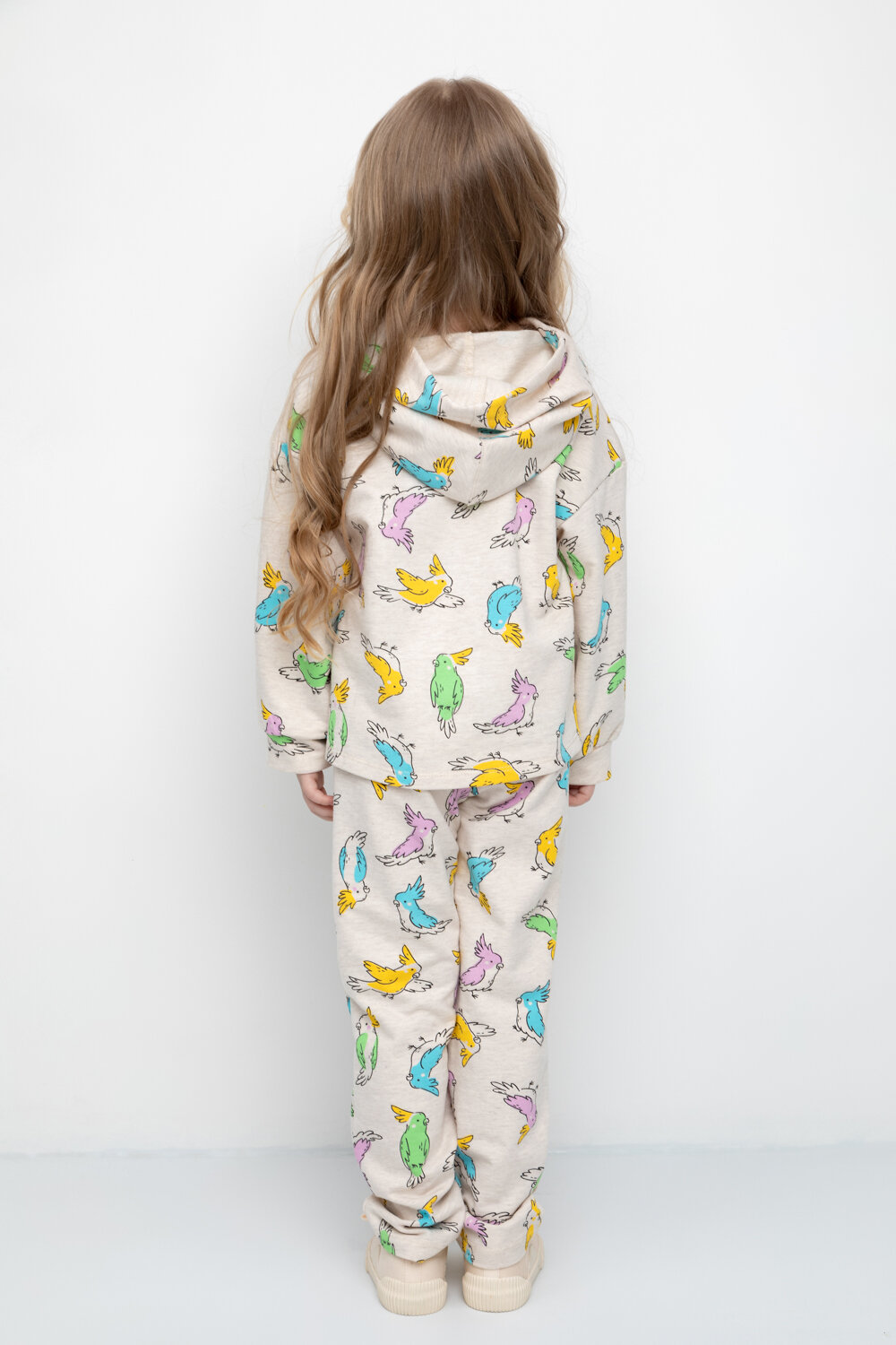 CROCKID Брюки 298504 К 400564 св.беж.меланж, цветные какаду