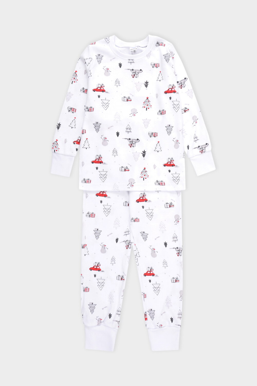 CROCKID Пижама 298523 К 1550 новогодняя на белом