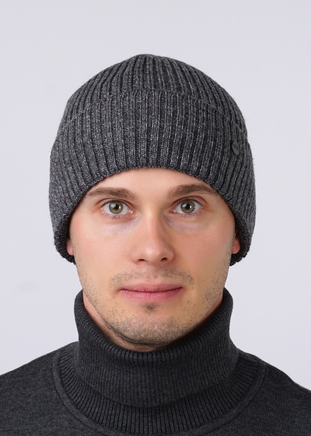 CLEVER Шапка 299418 413280аш флис меланж св.серый/меланж т.серый