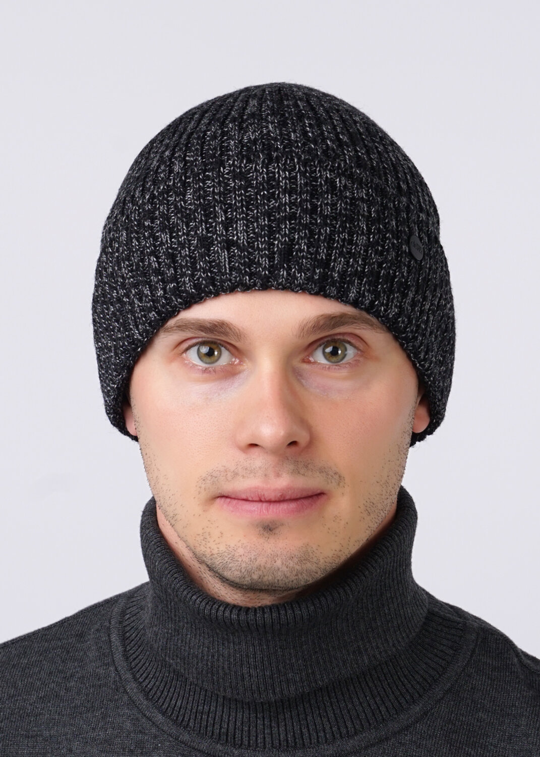 CLEVER Шапка 299421 413280аш флис меланж серый/чёрный