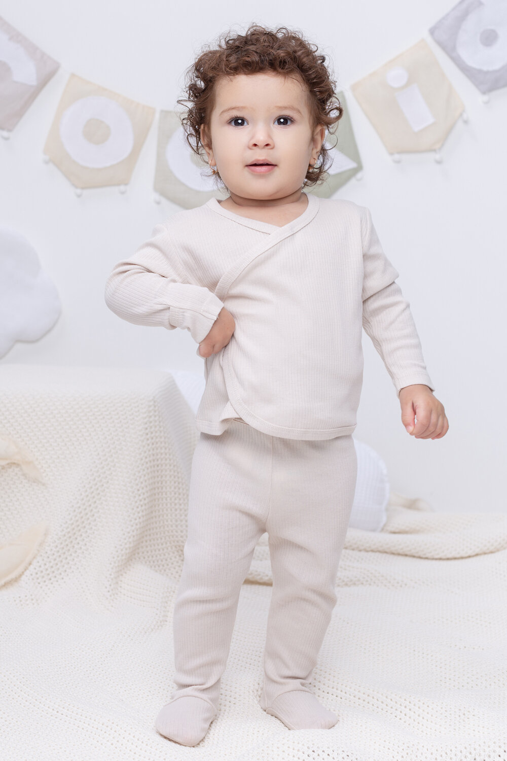 CROCKID Ползунки 301034 К 400506-2уп грейпфрут, бежевый