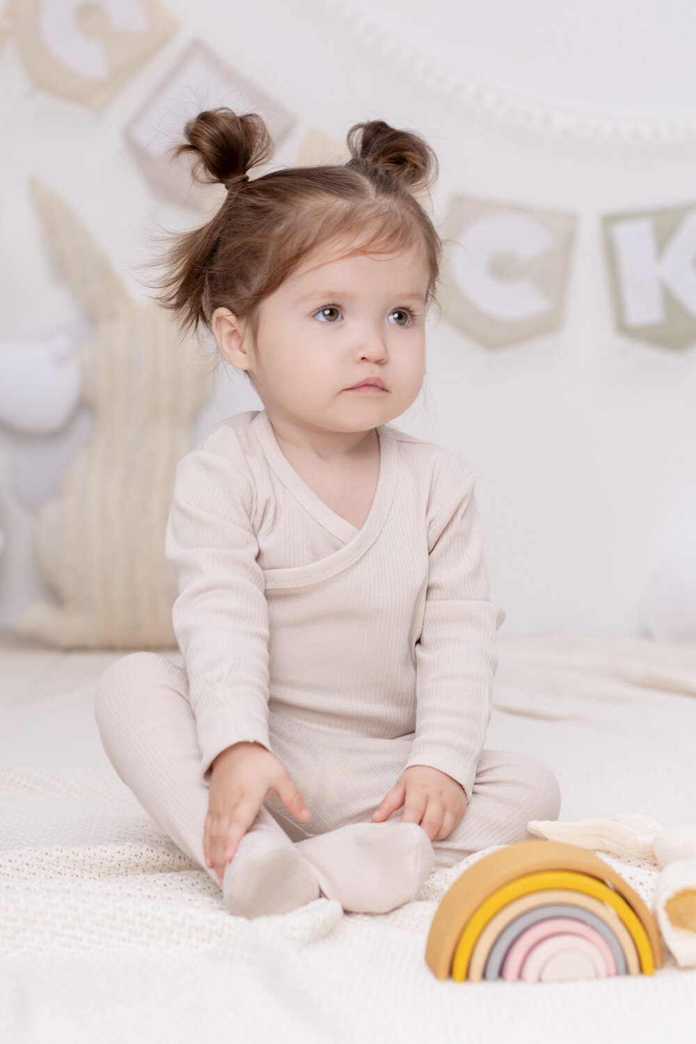 CROCKID Ползунки 301036 К 400506-2уп зефир, бежевый