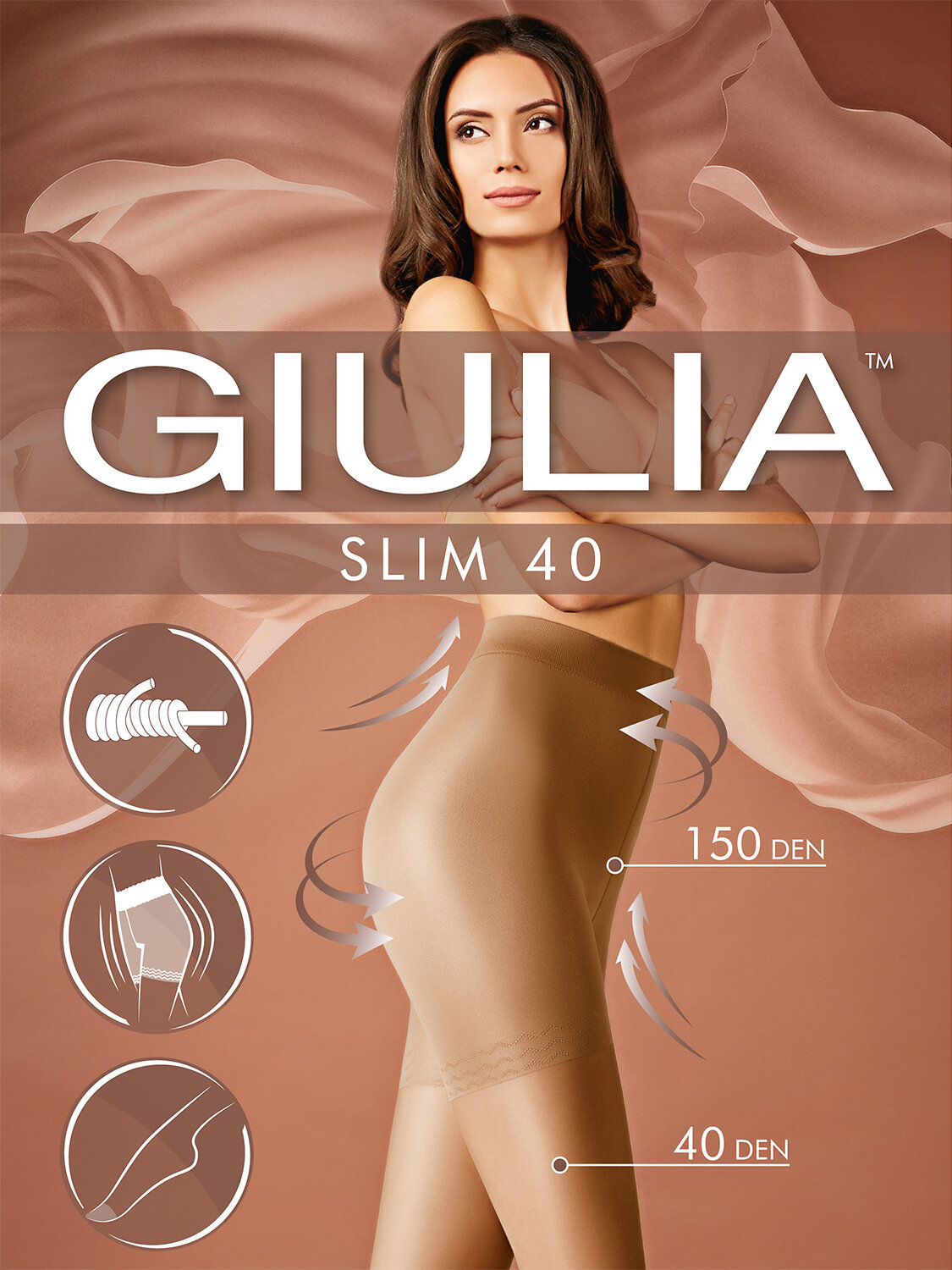 JS Giulia Колготки 304835 SLIM 40 bronzo