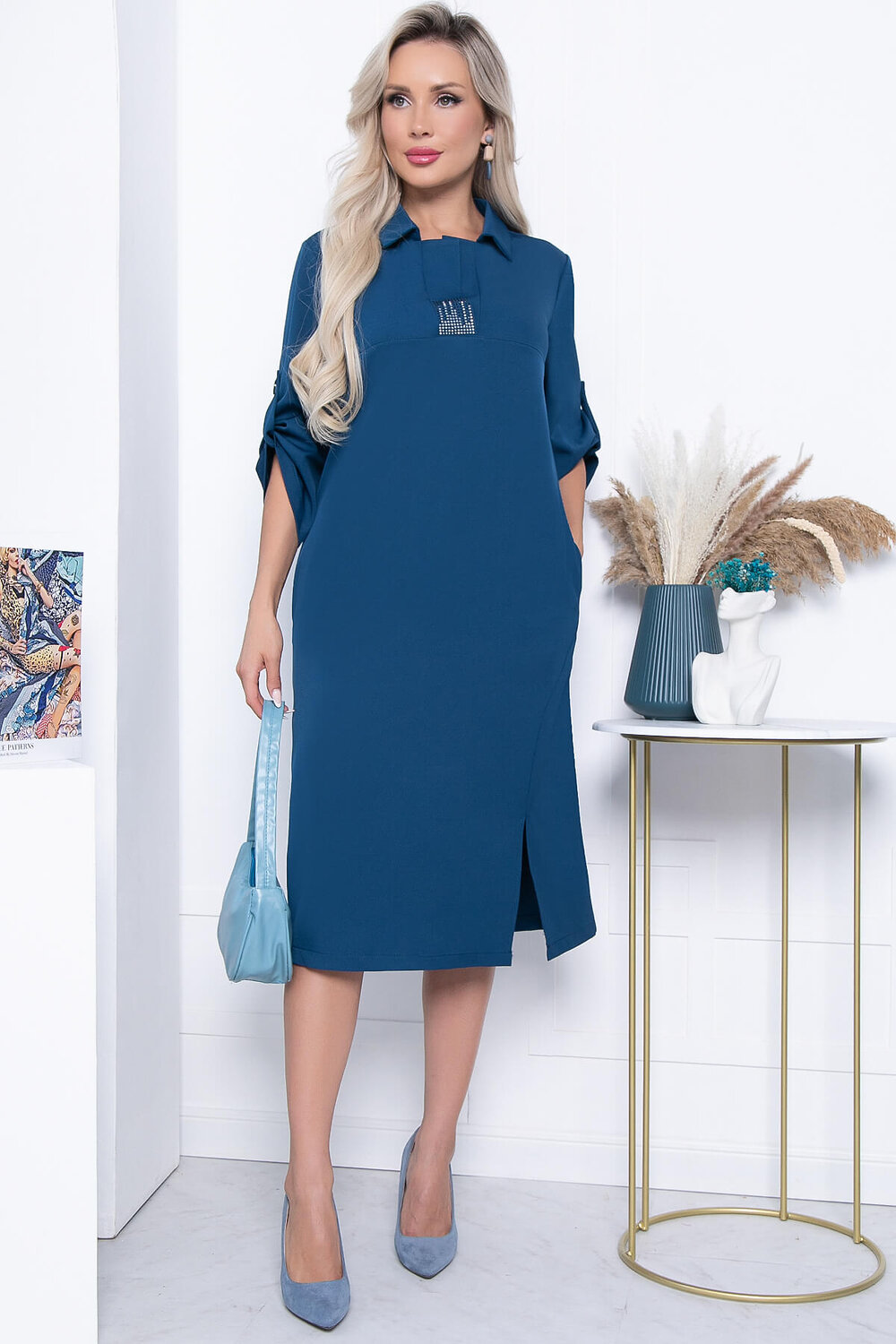 LT Collection Платье 310236 П7120 джинсовый