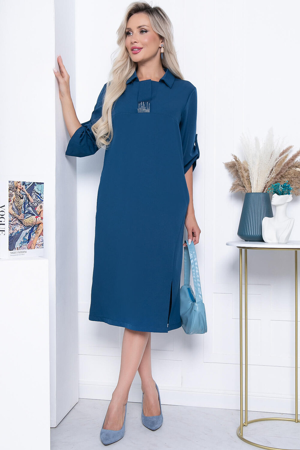 LT Collection Платье 310236 П7120 джинсовый