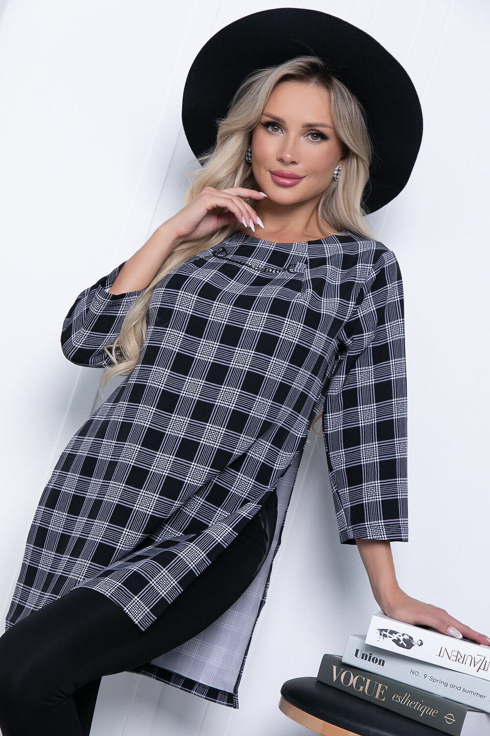 LT Collection Туника 310968 Б7213 серый, чёрный