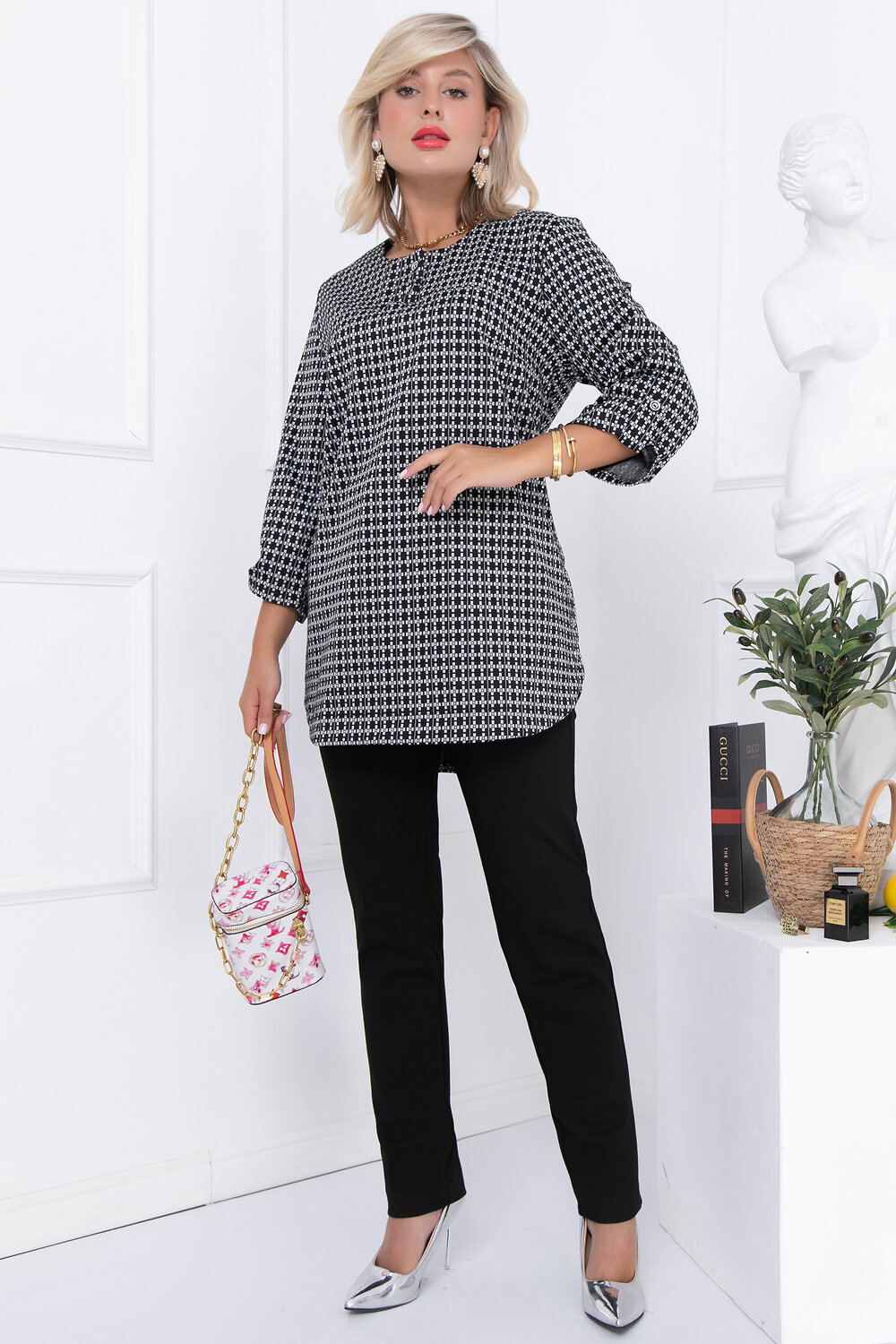 Bellovera Туника 312896 71Б5476 чёрный, белый