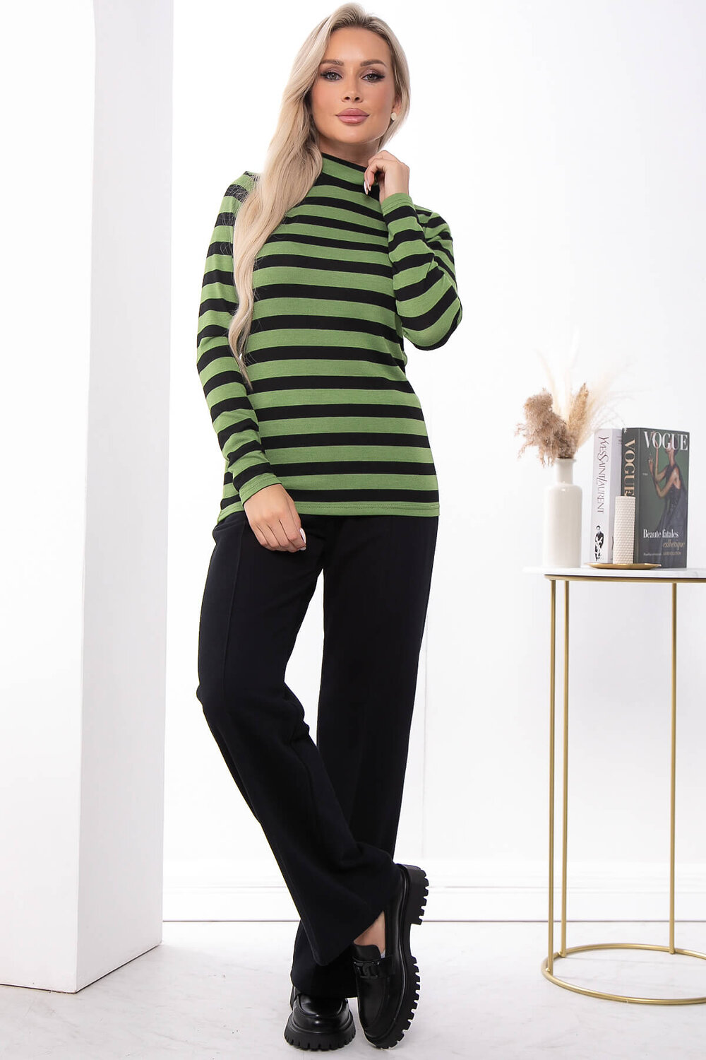LT Collection Водолазка 313999 Б7400 чёрный, зелёный