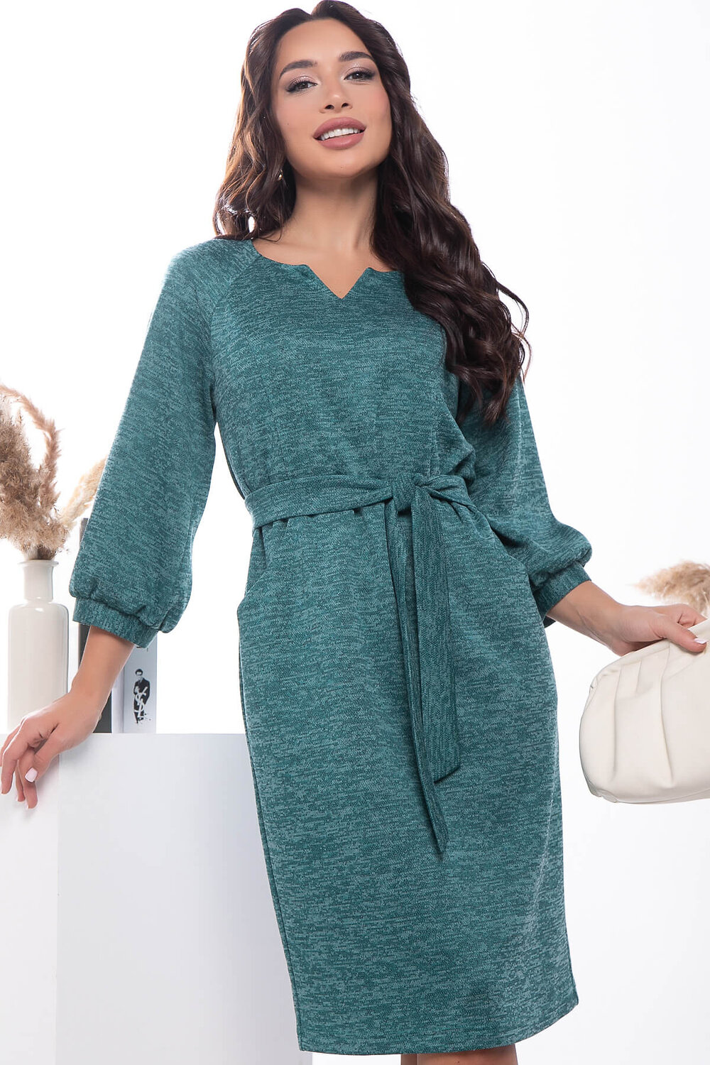 LT Collection Платье 318149 П7561 зелёный меланж