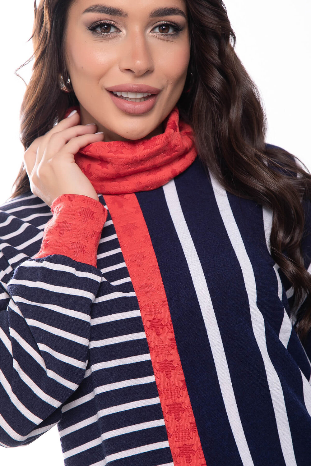 LT Collection Джемпер 318155 Б7619 синий, красный, белый