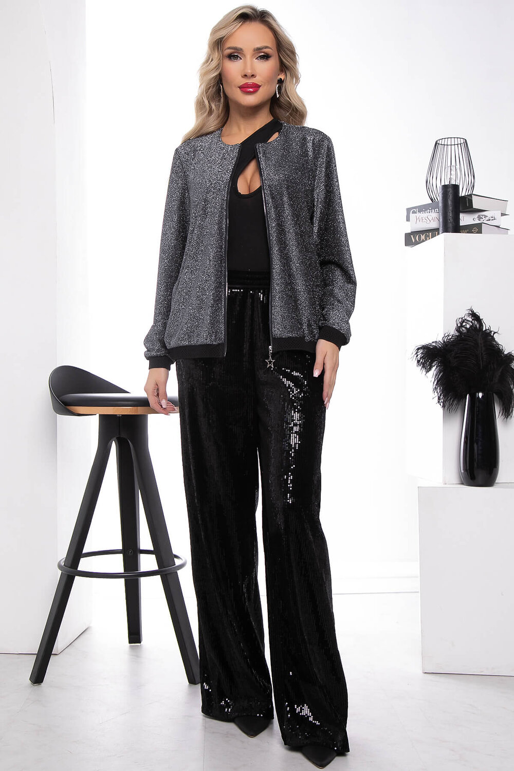 LT Collection Бомбер 318864 Б7522 серебристый
