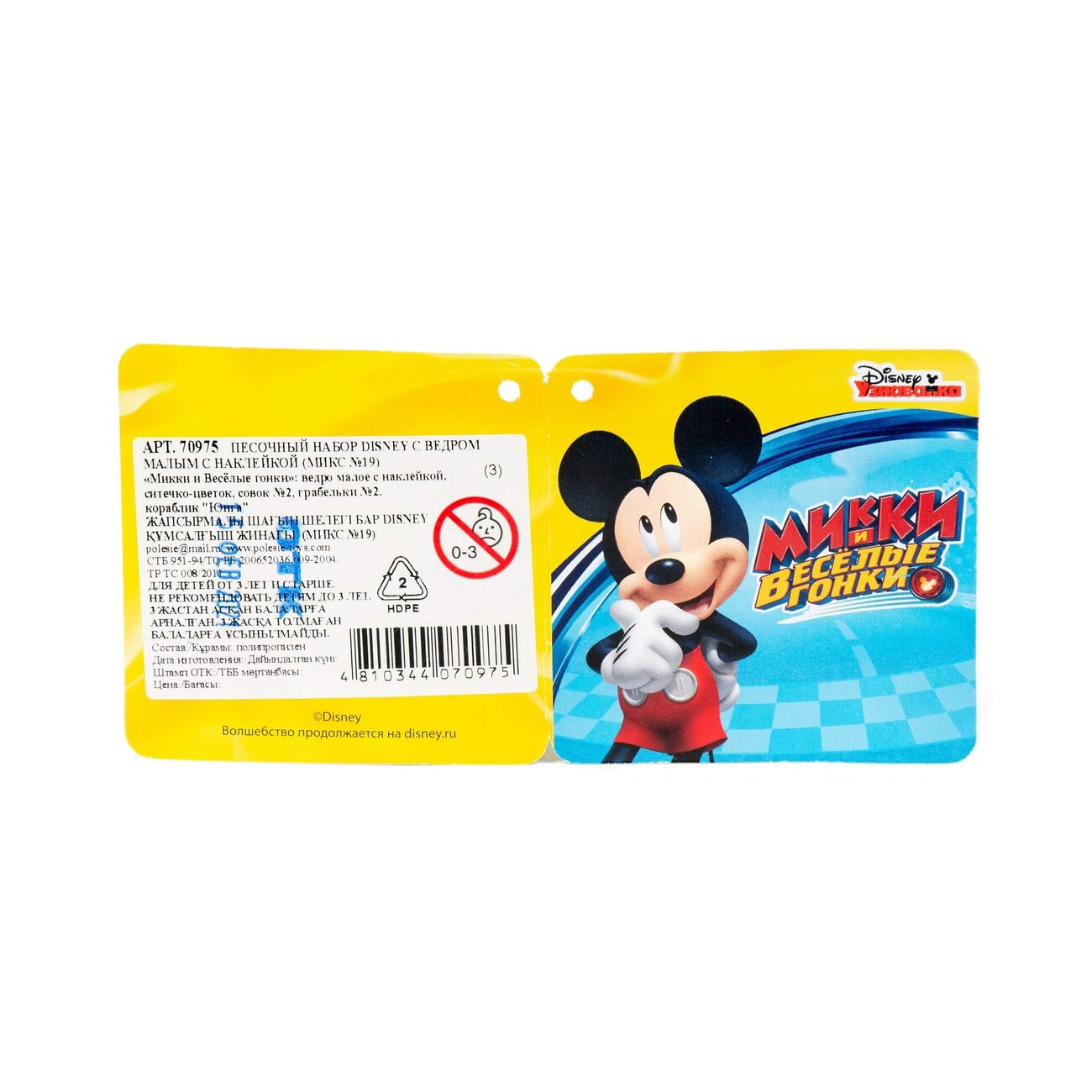 Полесье Песочный набор Disney с ведром малым с наклейкой (микс №19) 322012 70975
