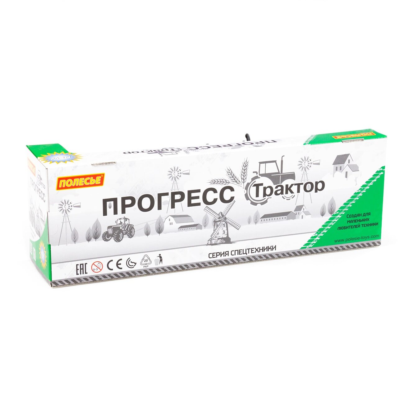 Полесье Трактор "Прогресс" с прицепом и ковшом инерционный (зелёный) (в коробке) 323118 91840