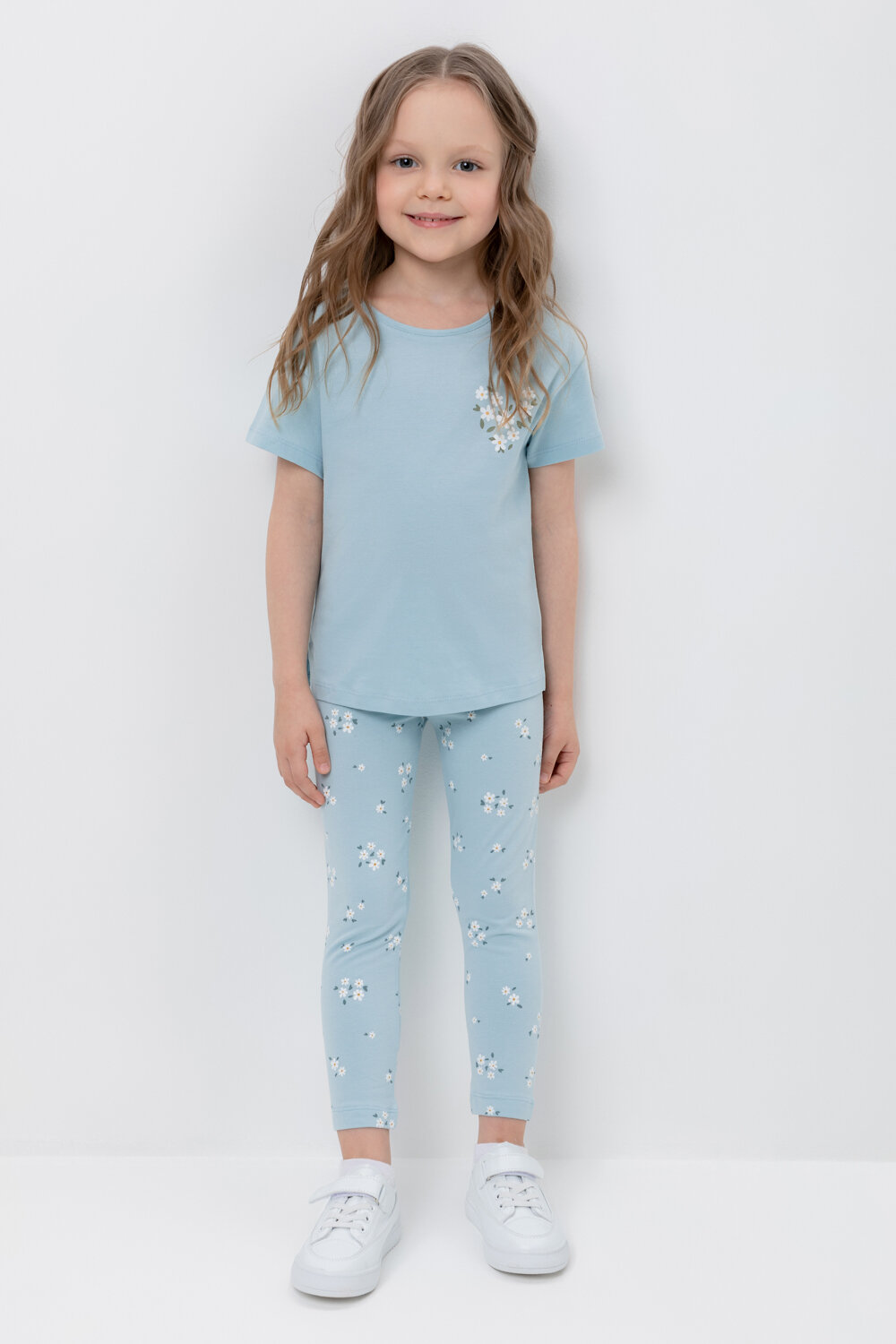 CROCKID Бриджи 331911 К 4074 голубой, ромашковое поле