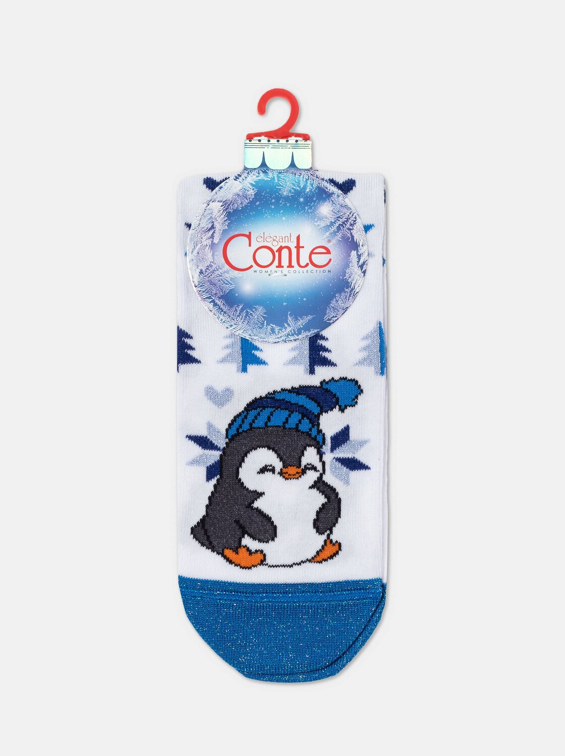 Conte elegant Носки 333338 NEW YEAR (люрекс) 23С-46СП белый